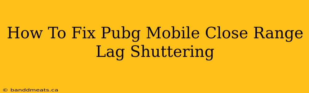 How To Fix Pubg Mobile Close Range Lag Shuttering