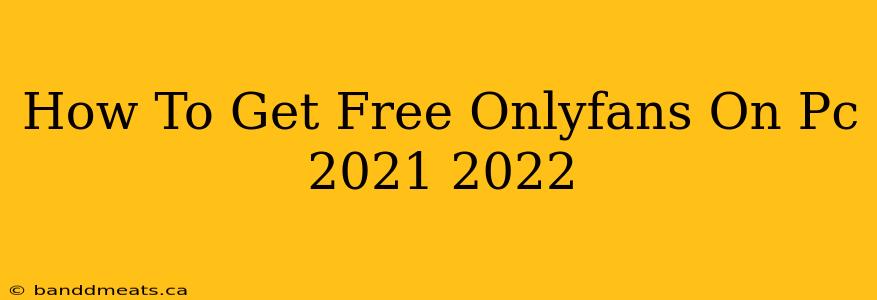 How To Get Free Onlyfans On Pc 2021 2022