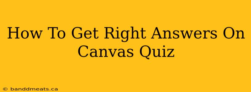 How To Get Right Answers On Canvas Quiz