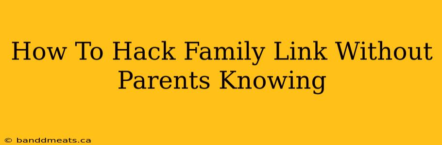 How To Hack Family Link Without Parents Knowing