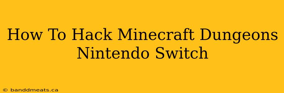 How To Hack Minecraft Dungeons Nintendo Switch