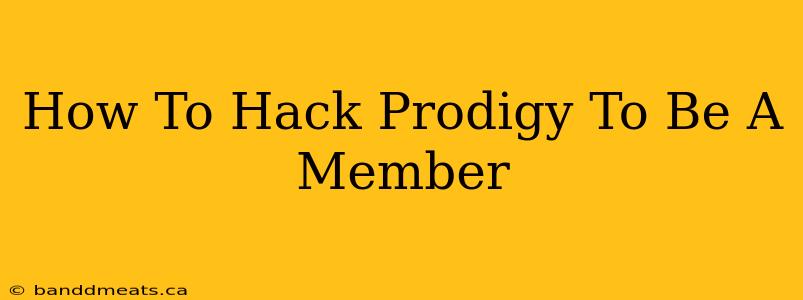 How To Hack Prodigy To Be A Member