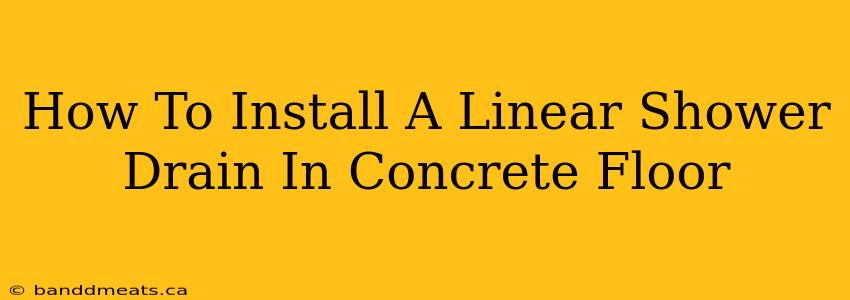 How To Install A Linear Shower Drain In Concrete Floor