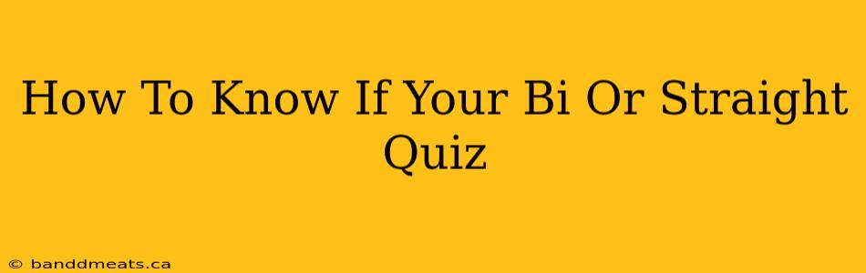 How To Know If Your Bi Or Straight Quiz