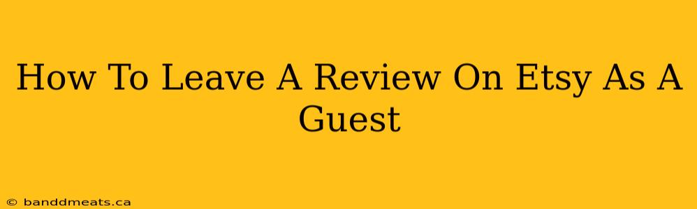 How To Leave A Review On Etsy As A Guest