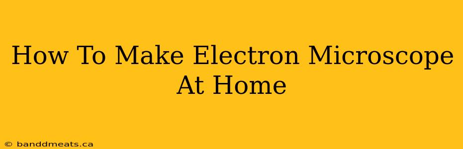 How To Make Electron Microscope At Home