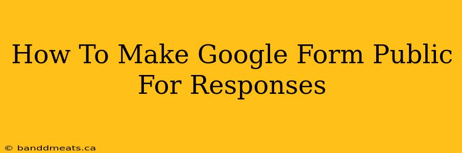 How To Make Google Form Public For Responses