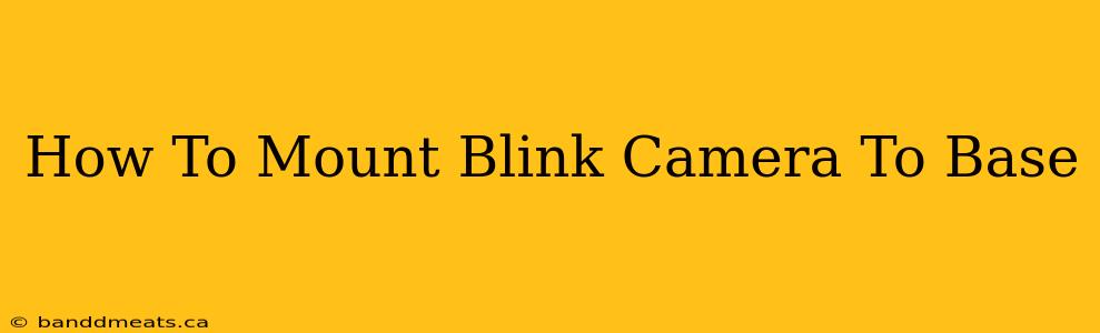 How To Mount Blink Camera To Base