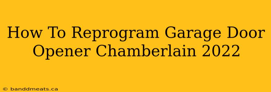 How To Reprogram Garage Door Opener Chamberlain 2022