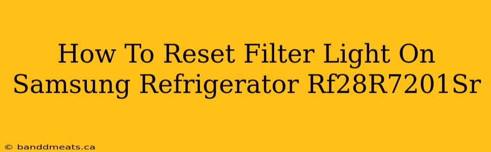 How To Reset Filter Light On Samsung Refrigerator Rf28R7201Sr