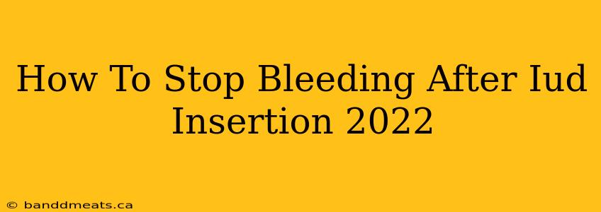 How To Stop Bleeding After Iud Insertion 2022