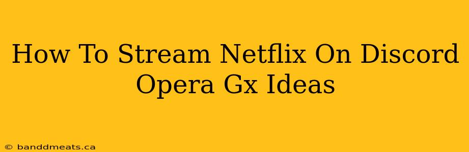 How To Stream Netflix On Discord Opera Gx Ideas