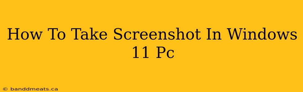 How To Take Screenshot In Windows 11 Pc