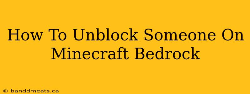 How To Unblock Someone On Minecraft Bedrock