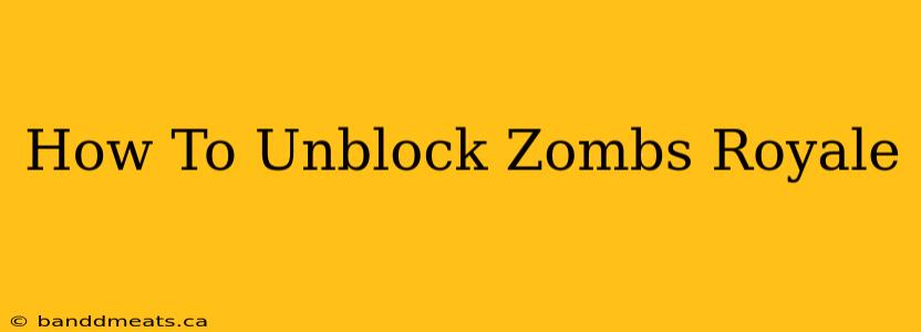 How To Unblock Zombs Royale