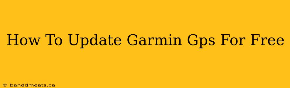 How To Update Garmin Gps For Free