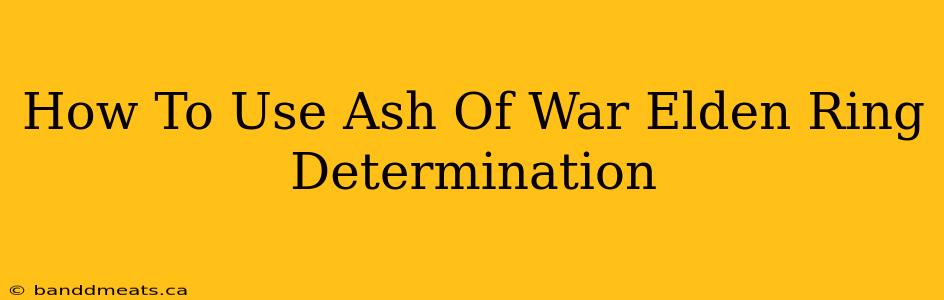 How To Use Ash Of War Elden Ring Determination