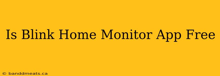 Is Blink Home Monitor App Free