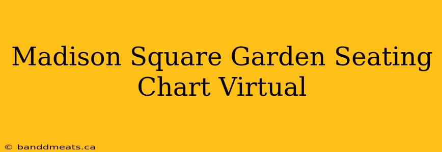 Madison Square Garden Seating Chart Virtual