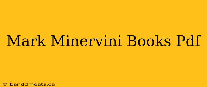 Mark Minervini Books Pdf