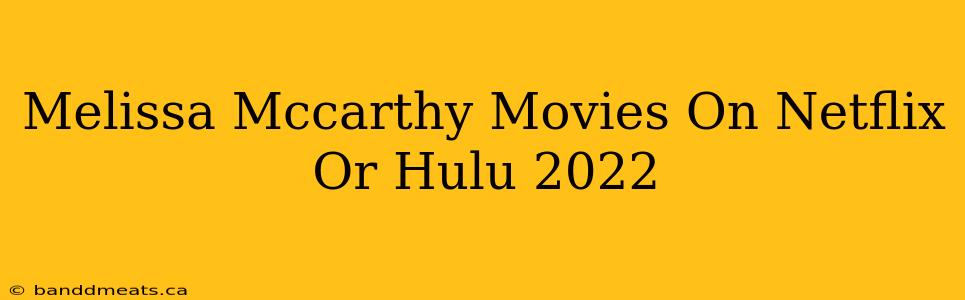 Melissa Mccarthy Movies On Netflix Or Hulu 2022