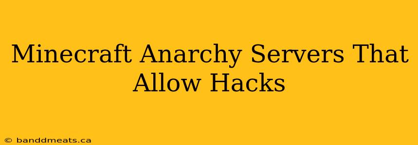 Minecraft Anarchy Servers That Allow Hacks