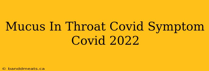 Mucus In Throat Covid Symptom Covid 2022