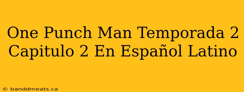 One Punch Man Temporada 2 Capitulo 2 En Español Latino