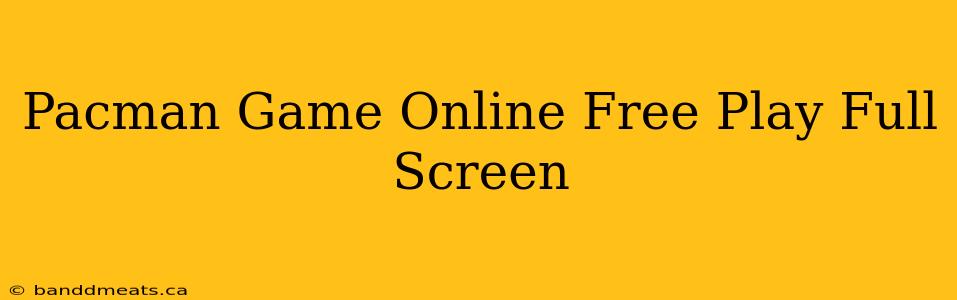 Pacman Game Online Free Play Full Screen