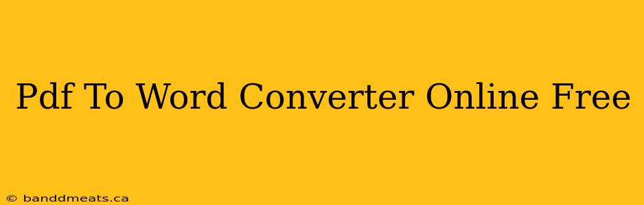 Pdf To Word Converter Online Free