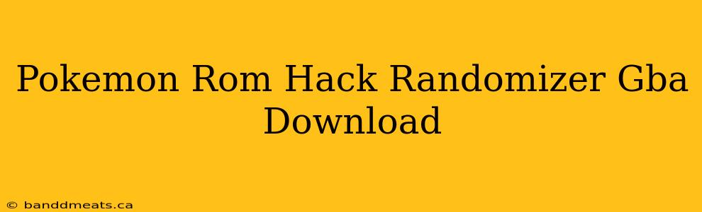 Pokemon Rom Hack Randomizer Gba Download