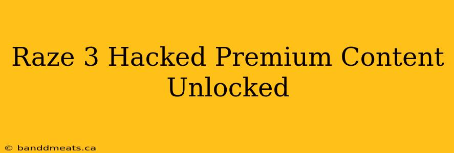 Raze 3 Hacked Premium Content Unlocked