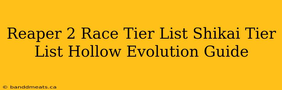 Reaper 2 Race Tier List Shikai Tier List Hollow Evolution Guide