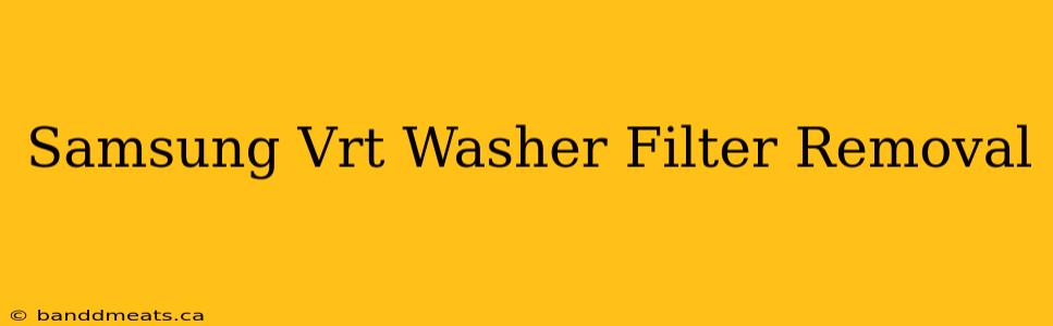 Samsung Vrt Washer Filter Removal