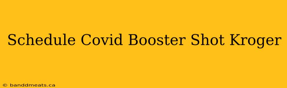 Schedule Covid Booster Shot Kroger