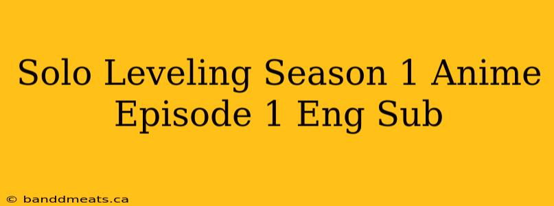 Solo Leveling Season 1 Anime Episode 1 Eng Sub