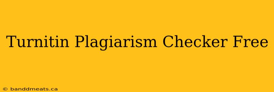 Turnitin Plagiarism Checker Free