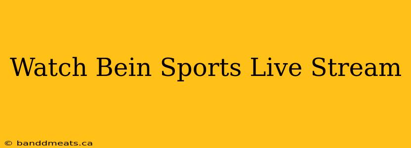 Watch Bein Sports Live Stream