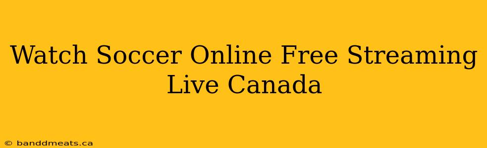 Watch Soccer Online Free Streaming Live Canada